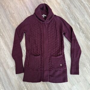 Smartwool Womens XS Hesperus Merino ZipUp Magnetic Shawl Collar Cardigan Sweater